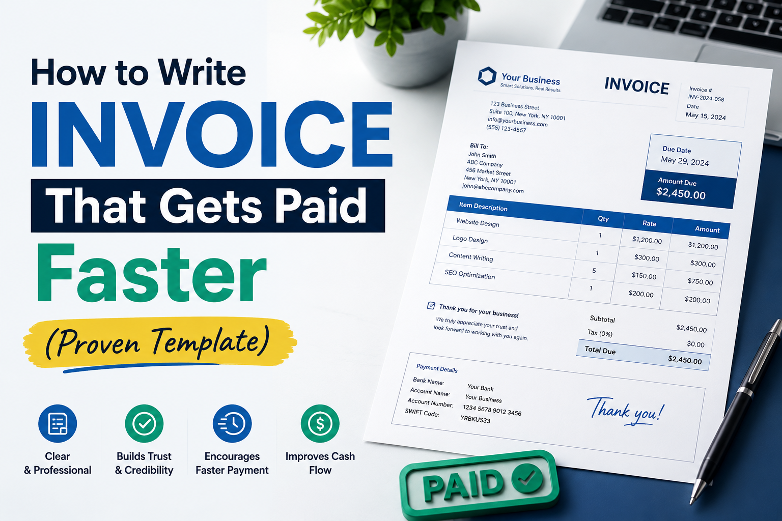 How to Write Invoice That Gets Paid Faster (Proven Template)