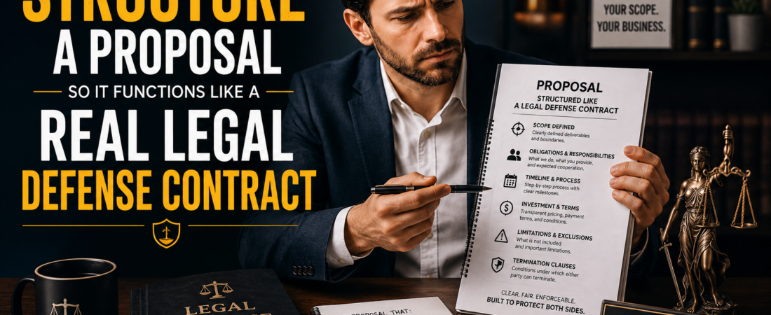 How to Structure a Proposal So It Functions Like a Real Legal Defense Contract