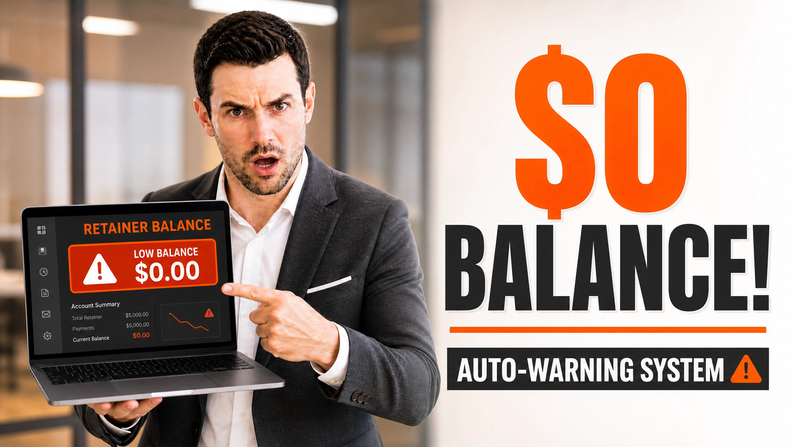 The Retainer Exhaustion Warning: How to Auto-Notify Clients When Their Balance Hits $0