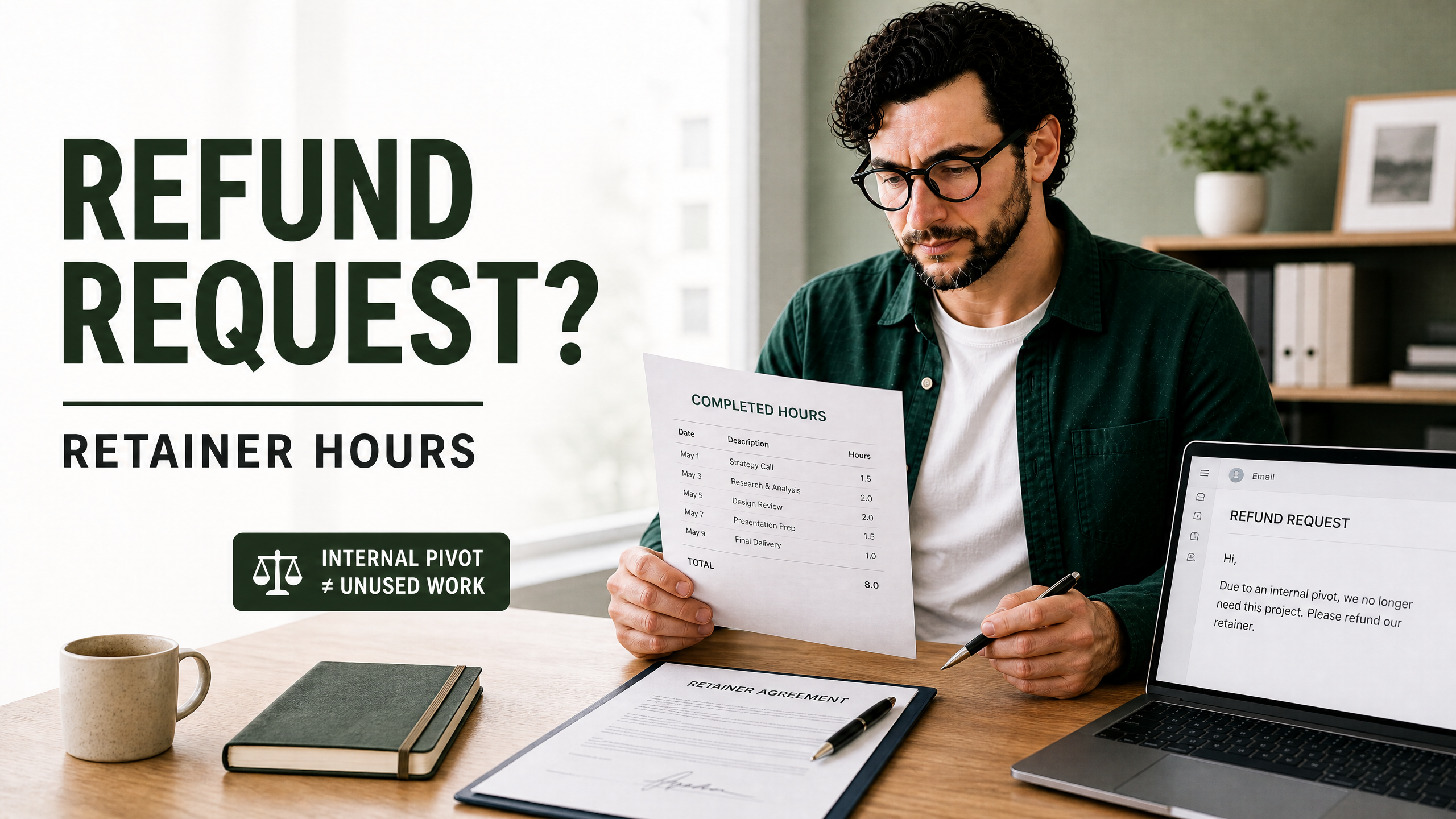 How to Handle a Client Who Demands a Refund for Completed Retainer Hours Because of an Internal Pivot
