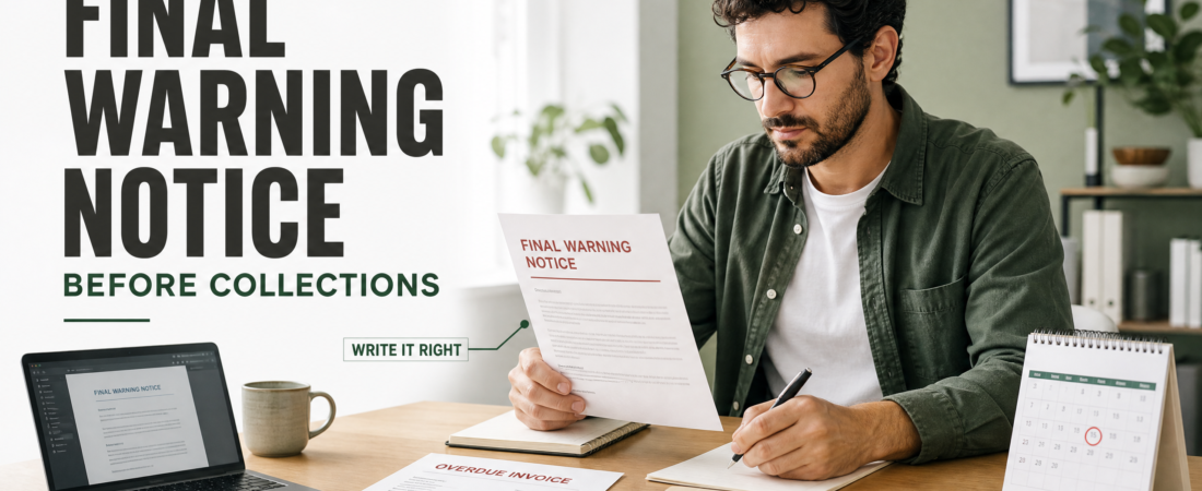 How to Write a Final Warning Notice Before Sending an Unpaid Invoice to Collections